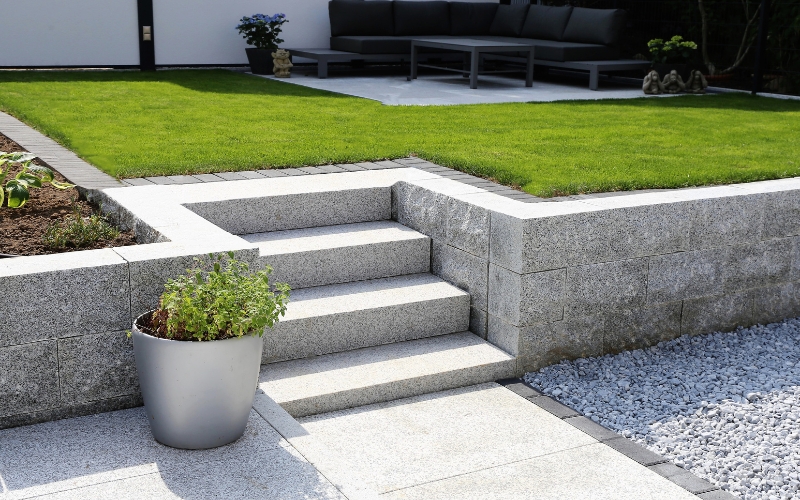 Granite Patio With Thermal Finish Showing Textured Surface And Slip Resistance