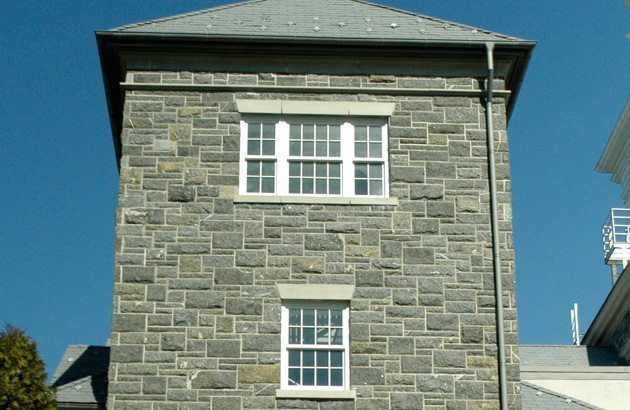 strip cut stone building