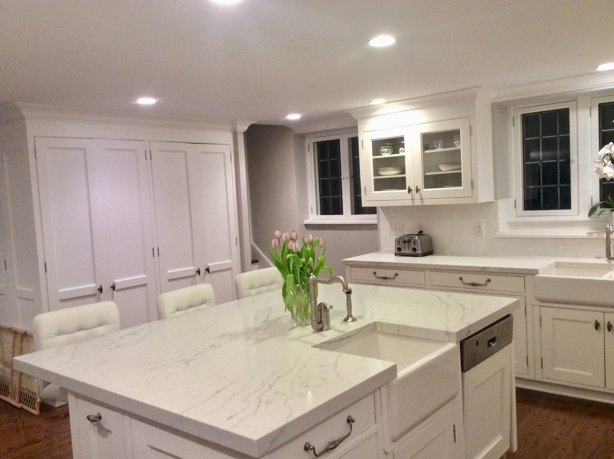 White Kitchen Renovation: Completed with Quartz Countertops