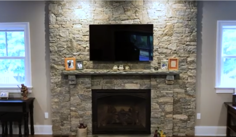 thinstone fireplace install